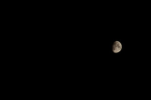 half moon, Moon, black HD wallpaper