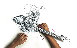 warrior 3D painting, drawing, artwork, warrior