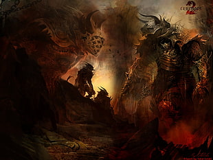 monster illustration, Guild Wars 2, Charr, Kekai Kotoki HD wallpaper