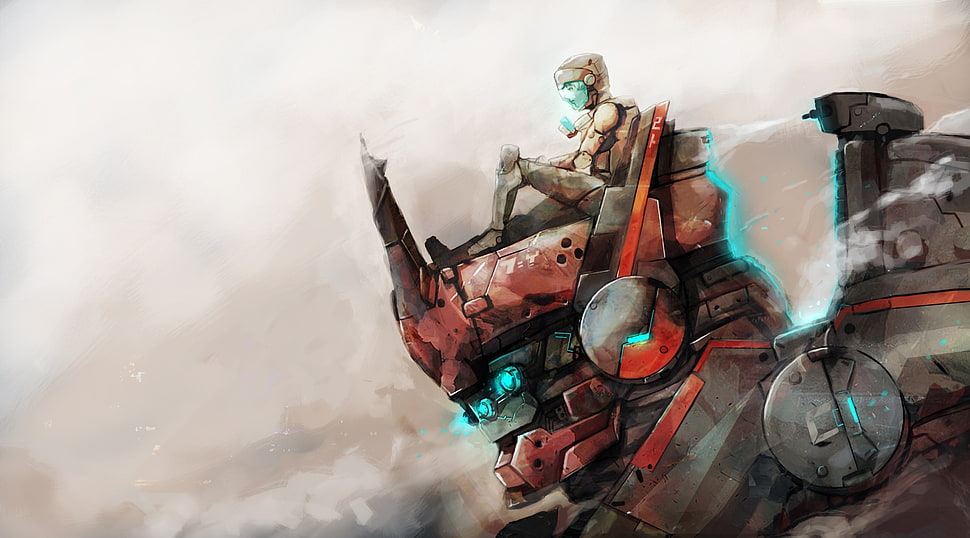 Eureka Seven digital wallpaper, science fiction, artwork, robot HD wallpaper