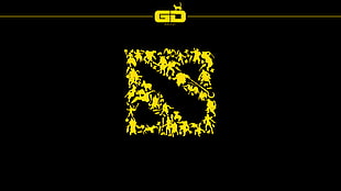 yellow and black DOTA logo digital wallpaper