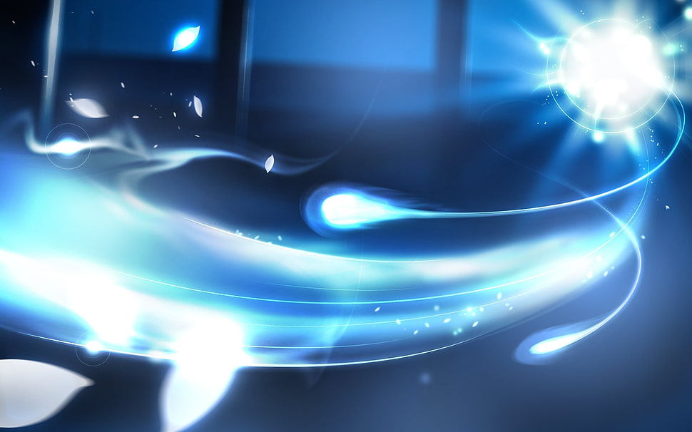 blue and white digital wallpaper HD wallpaper