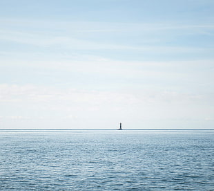 body of water, lighthouse, minimalism, sea