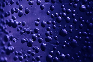 water droplets, Bubbles, Surface, Purple HD wallpaper