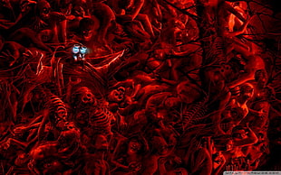 group of skeleton digital wallpaper, death, Satan, Lucifer, DIE