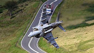 gray fighter plane, Harrier, AV-8B Harrier II, aircraft, military aircraft
