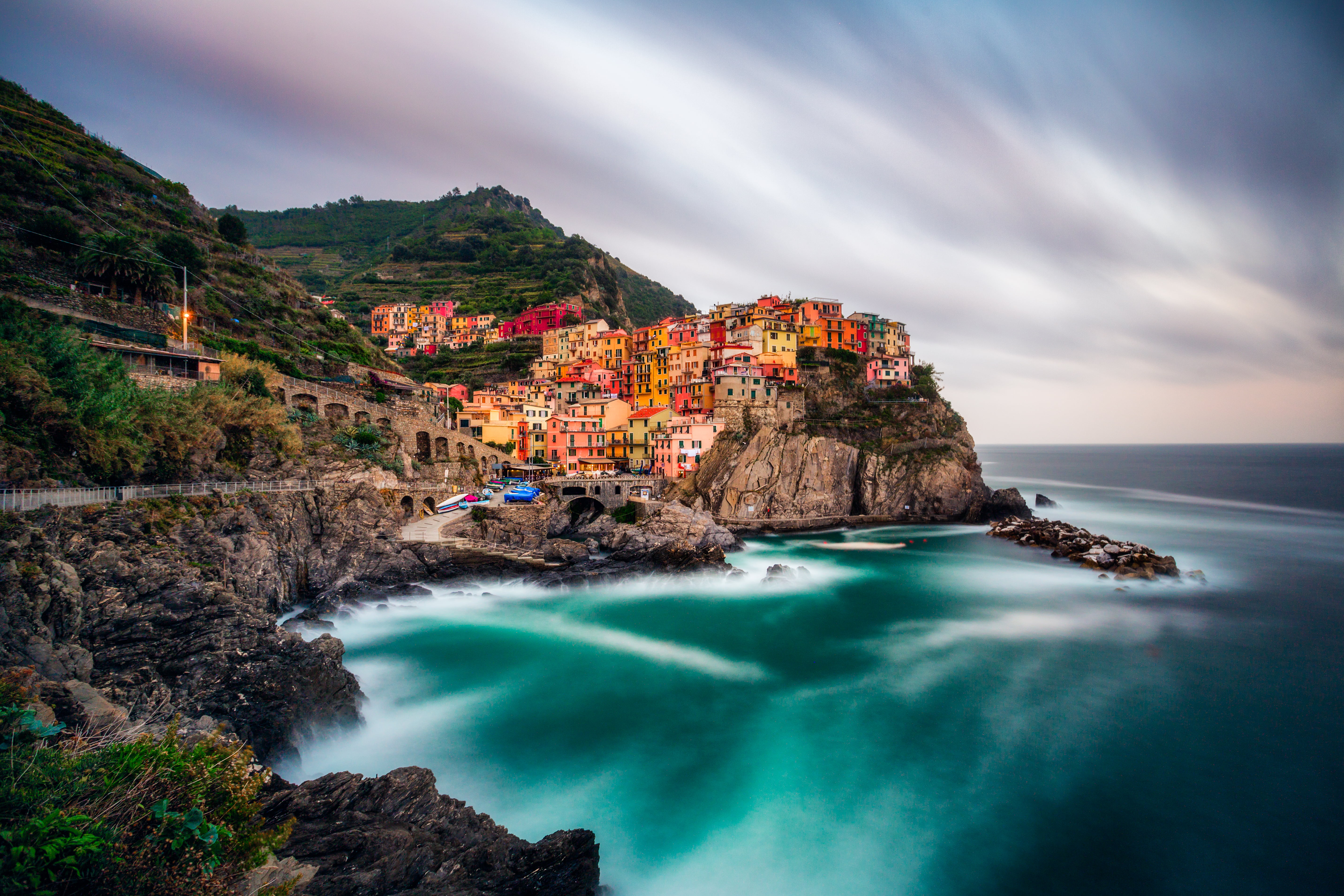 Santorini during daytime, italian, cinque terre