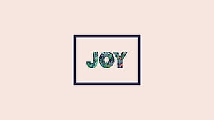 Joy logo, illustration, typography, leaves, jungle