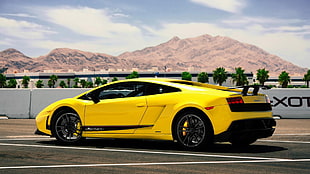 yellow car, car, Lamborghini