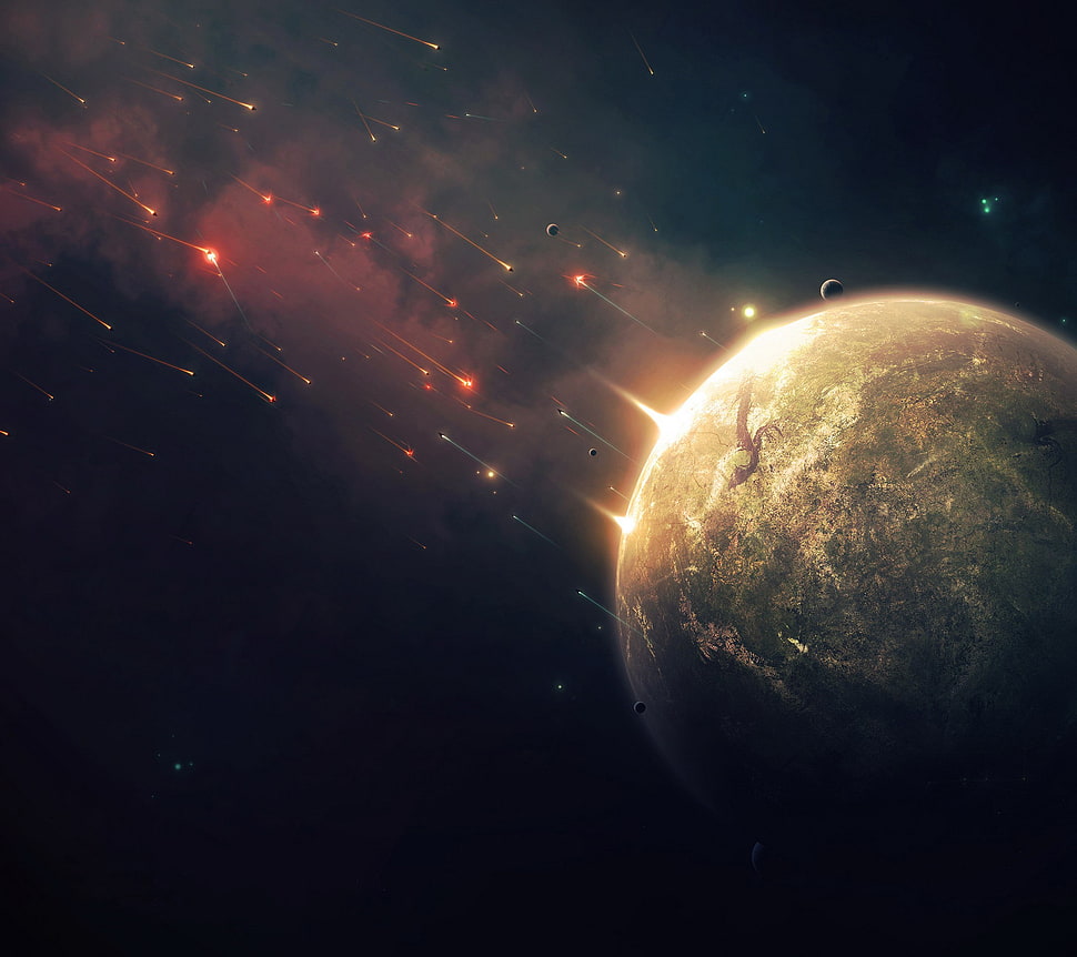 planet digital wallpaper, digital art, universe, space, planet HD wallpaper