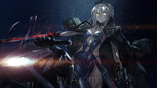 Jeanne Lancer Alter, white hair, avamone, cleavage, Fate/Grand Order