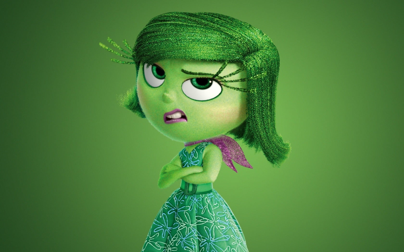 Inside Out Disgust with green background