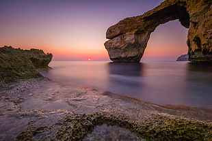 view of sea during sunset, gozo, malta HD wallpaper