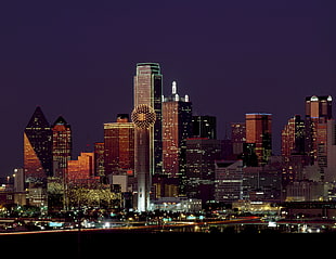 landscape photo of city building lights HD wallpaper