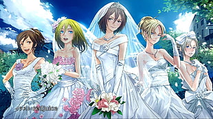 anime characters, Shingeki no Kyojin, wedding dress, anime, Mikasa Ackerman HD wallpaper
