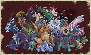 assorted Pokemon character, Pokémon, dragon, Dragonite, video games