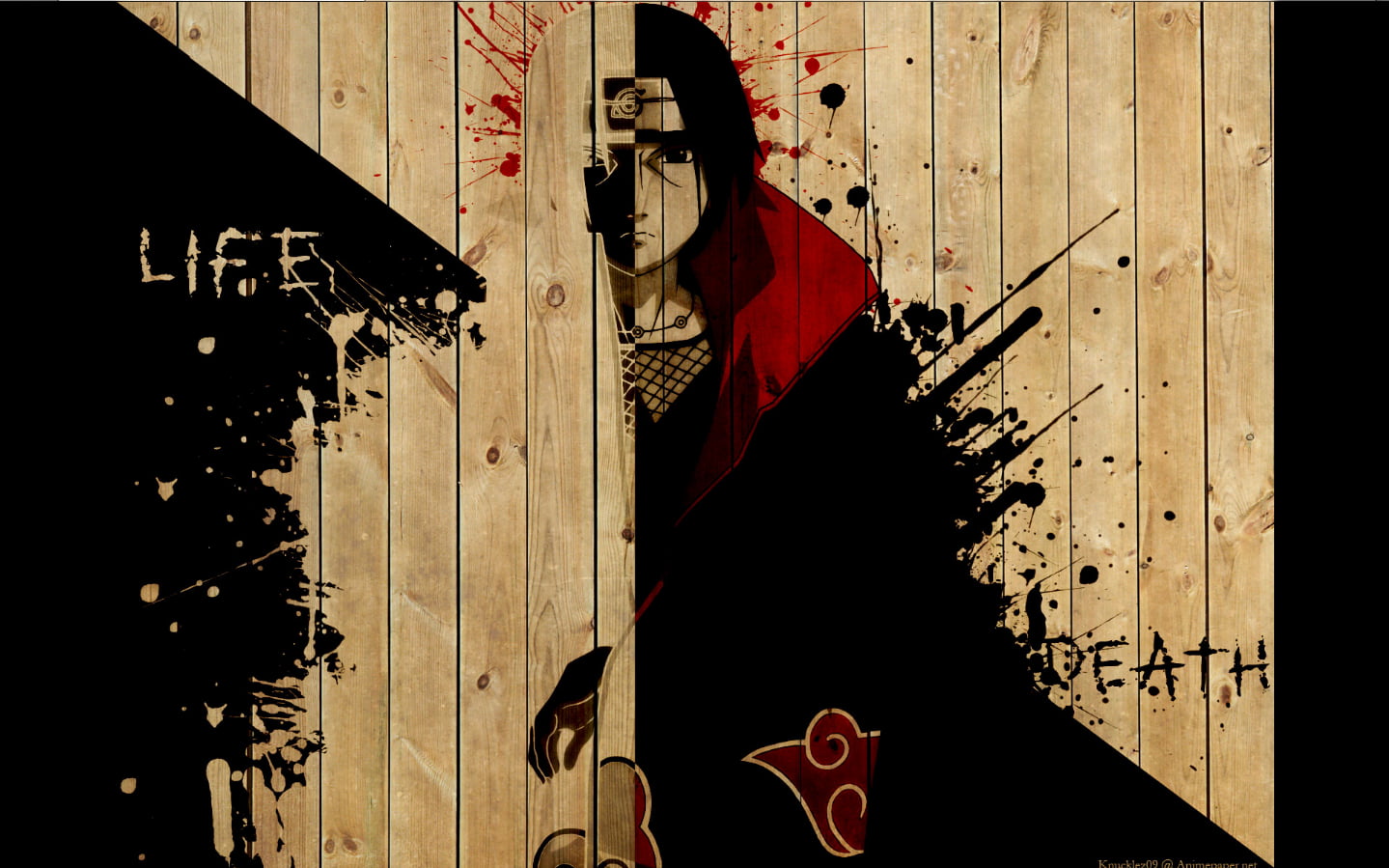 Uchiha Itachi illustration, Naruto Shippuuden, anime, Uchiha Itachi, paint splatter