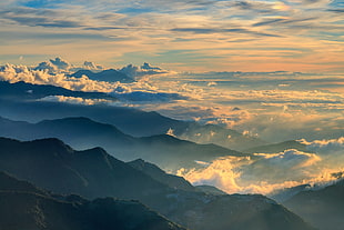 aerial view photo of mountains, hehuanshan HD wallpaper