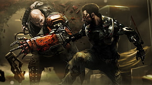 cyborg digital wallpaper, Deus Ex: Mankind Divided, video games, artwork, Adam Jensen