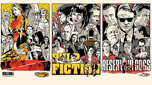 Kill Bill, Pulp Fiction and reservoir dogs posters
