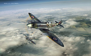 Folly Patrol game application screenshot, warplanes, spitfire