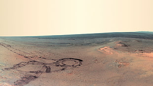 aerial photography of desert, science, Mars, Curiosity HD wallpaper