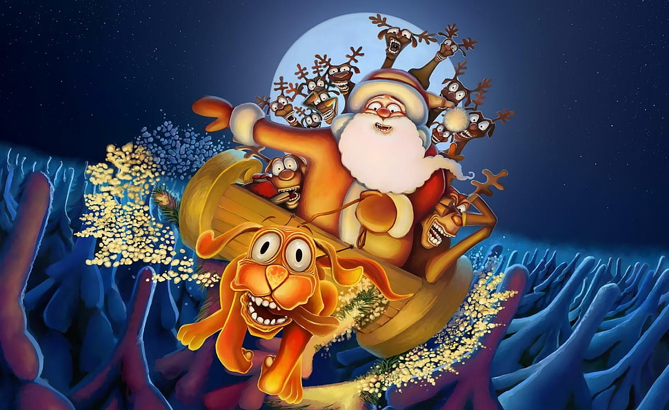 Santa Claus illustration HD wallpaper