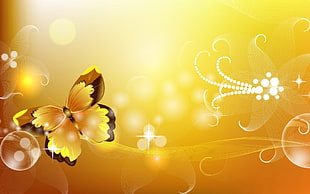 photo of yellow and black butterfly poster