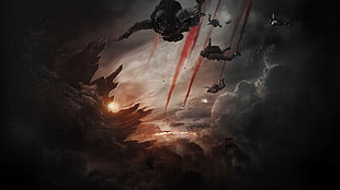 game HD wallpaper, war, Godzilla, airborne, movies