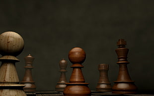 brown wooden chessboard game, chess, digital art