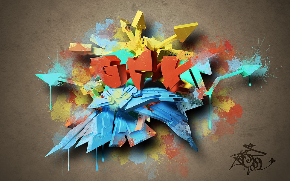 assorted-color graffiti wallpaper, graffiti HD wallpaper