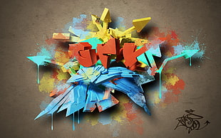 assorted-color graffiti wallpaper, graffiti