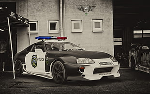 black and white coupe, car, vehicle, Toyota Supra, JDM
