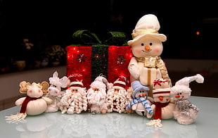 assorted snow man plush toy lot