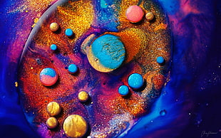 multicolored galaxy and planets painting
