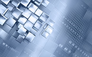silver block digital wallpaper