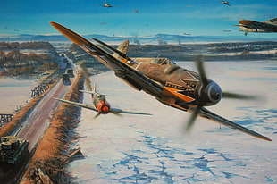 brown and gray plane, World War II, Messerschmitt, Messerschmitt Bf-109, Luftwaffe HD wallpaper