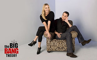 The Big Bang Theory Sheldon and woman on sofa chair HD wallpaper