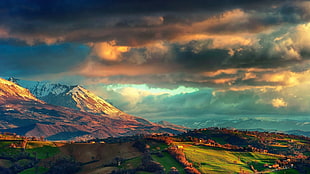 silhouette photography of mountain during daytime HD wallpaper