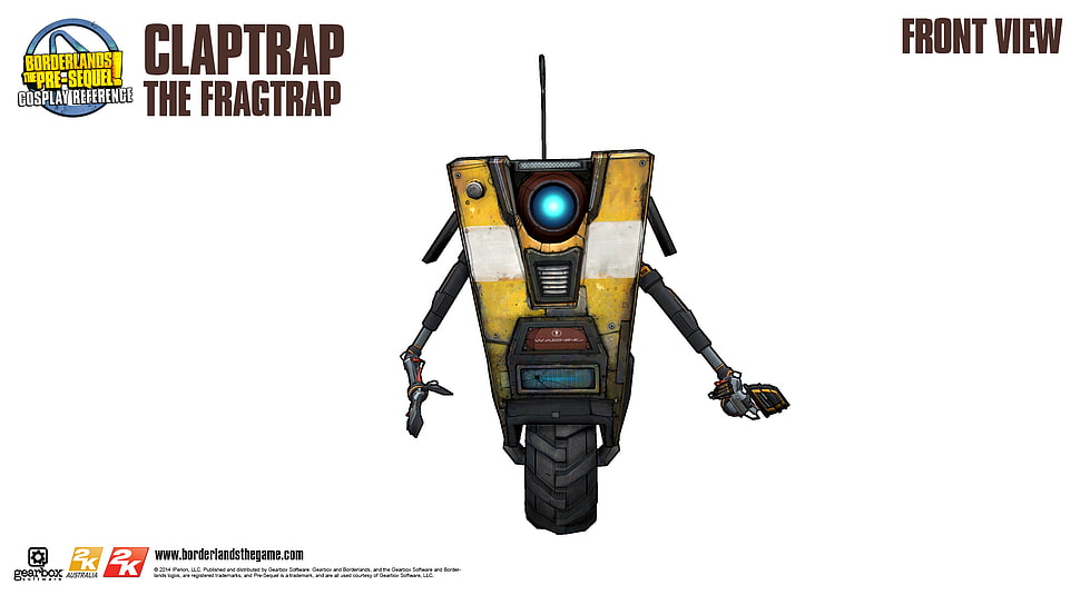 yellow and black The Fragtrap Claptrap HD wallpaper
