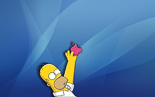 Bart Simpson holding pink Apple logo HD wallpaper