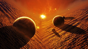 planet near sun poster screenshot, artwork, concept art, planet, galaxy HD wallpaper