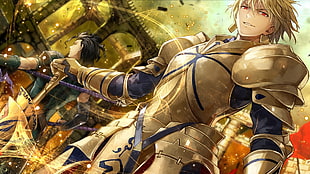 male wearing knight armor anime character, Fate Series, Gilgamesh