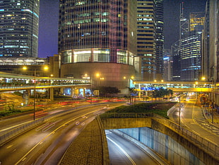 city roads and buildings during night time, connaught