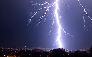 white and blue lightning, nature, night, lightning, Bulgaria