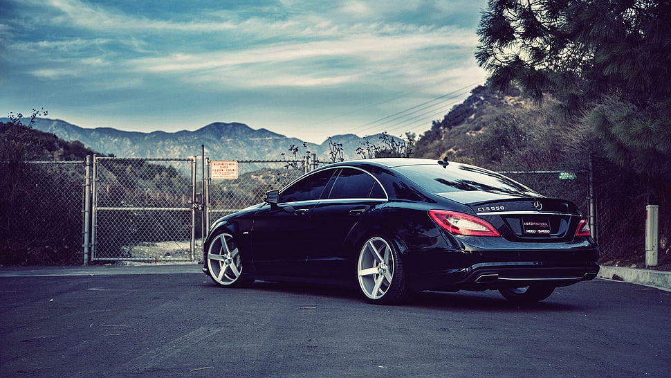 black sedan, Mercedes-Benz CLS, car, vehicle HD wallpaper