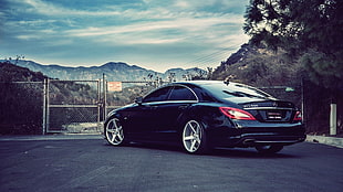 black sedan, Mercedes-Benz CLS, car, vehicle