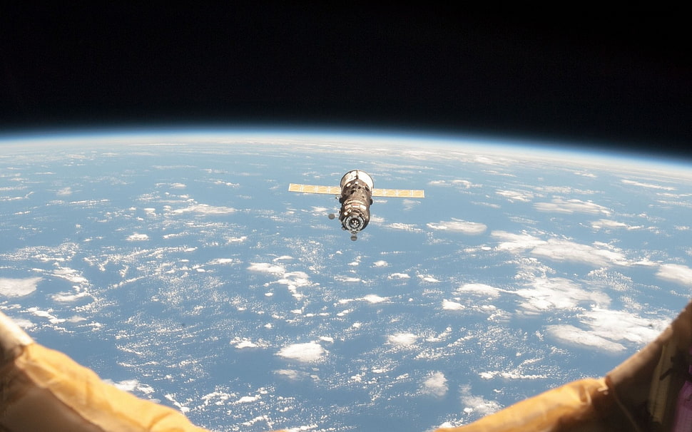 gray satellite, space HD wallpaper