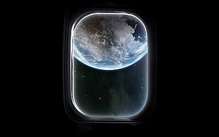 planet earth wallpaper, window, glass, abstract, Earth