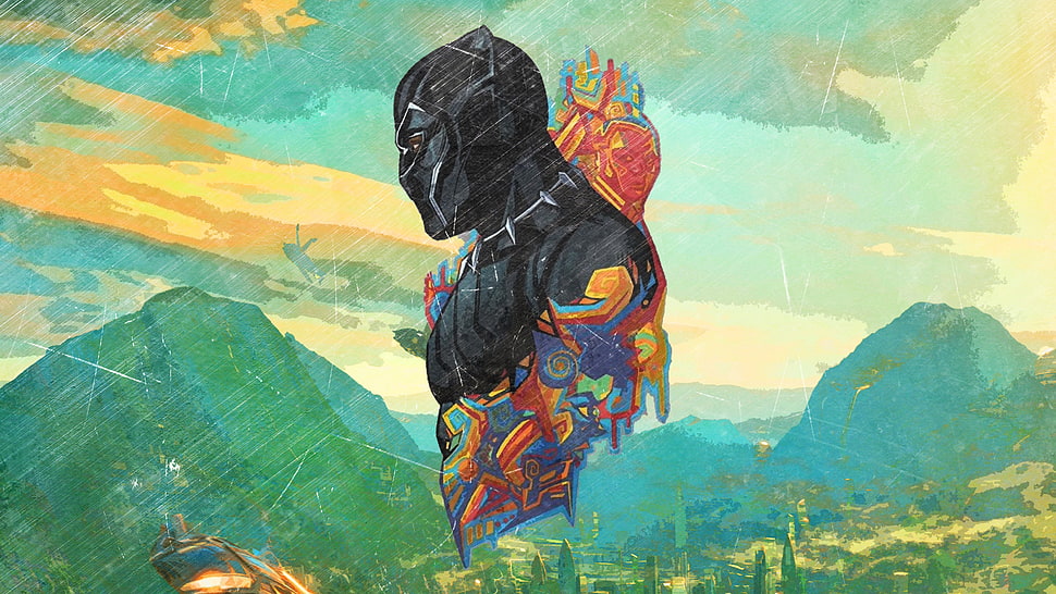 Black Panther illustration HD wallpaper